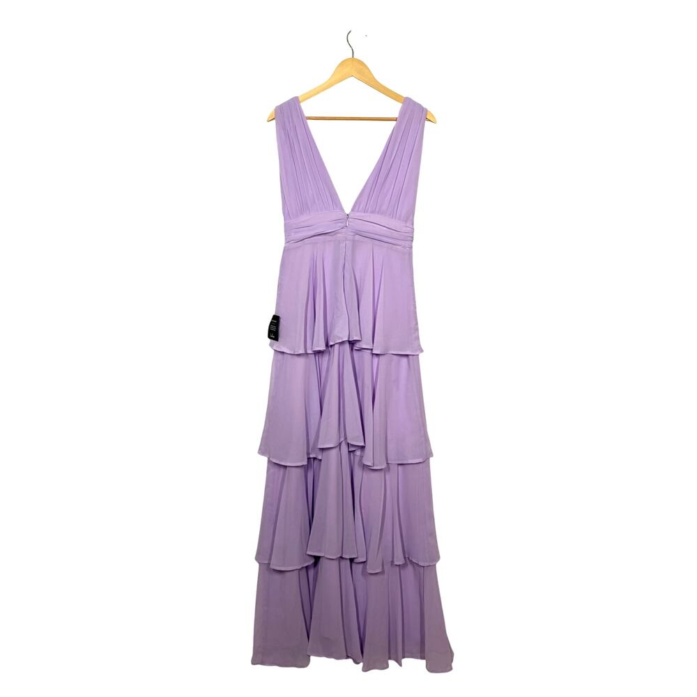 Lulus Amazing Evening Maxi Dress Women's Medium Lavender Tiered Chiffon NWT - Picture 5 of 12